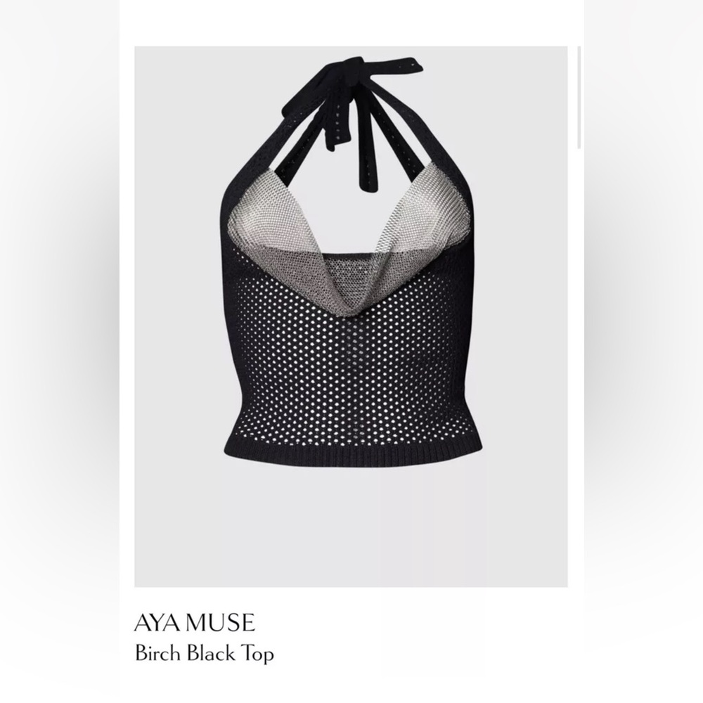 AYA MUSE birch black crop top